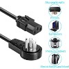 Maximm Power Cord Flat Plug 360° Rotating PC Cable 3 Prong for Desktop, Printer, Scanner, 16 AWG, IEC13 - 3 of 4