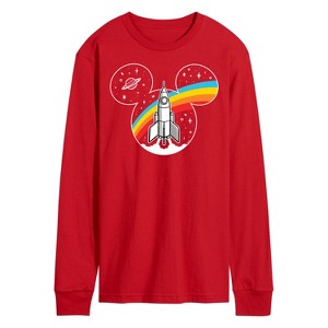 Men's - Disney - Mickey Mouse Retro Space Logo Long Sleeve Graphic T-Shirt - 1 of 3
