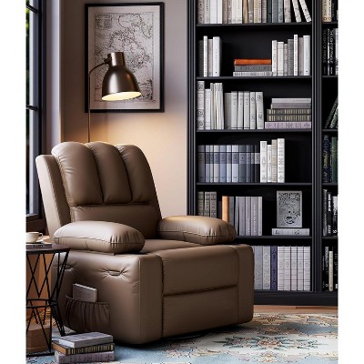 Jojoka 22" Massage Recliner Sofa Chair with Heating and Vibrating, Manual Tilt, Cup Holder and Side Pockets for Living Room and Nursery