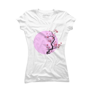 Junior's Design By Humans Cherry Blossom Tree By AnimeStyles T-Shirt - 1 of 3