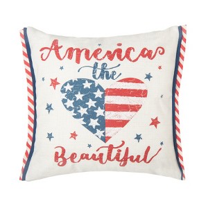 C&F Home 18" x 18" Patriotic "America the Beautiful" Embroidered Accent Throw Pillow - 1 of 2