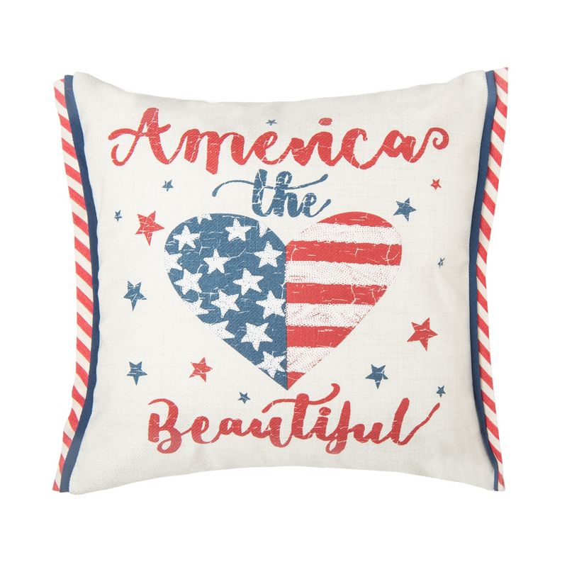 C&F Home 18" x 18" America The Beautiful 4th of July Embroidered Throw Pillow, 1 of 3