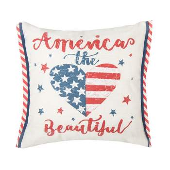 C&F Home 18" x 18" America The Beautiful 4th of July Embroidered Throw Pillow