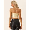 INSPIRE CHIC Women's Halter Neck Cutout Shiny Party Sequin Crop Top - 3 of 4
