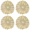 Wrapables Vinyl Metallic Colored Placemats for Weddings, Parties, Special Events (Set of 4), Champagne Daisy - 3 of 4