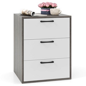 Costway 3 Drawer Dresser Chest of Drawer Storage Cabinet with Wide Storage Space Organizer - 1 of 4