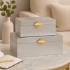 Vintiquewise Set of 2 Decorative Wooden Storage Boxes with Gold Accent for Keys, Jewelry, Makeup, Crafts, Accessories, Home Office & Bedroom Décor - 2 of 4