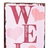 HomeRoots 48" Pink Solid Wood Hearts Welcome Porch Sign - 4 of 4