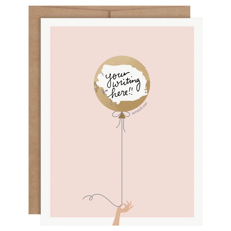 6ct &#39;You&#39;re Writing Here&#39; Balloon Scratch-off Greeting Cards, 1 of 8