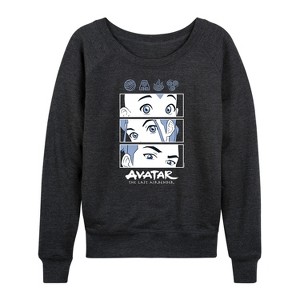 Women's - Avatar: The Last Airbender - Airbenders Lightweight French Terry Wide Neck Long Sleeve Shirt - 1 of 4