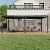 10X12 ft Louvered Pergola - Aluminum Frame with Independent Adjustable Rainproof Top, Perfect for Deck, Garden & Backyard - 2 of 4