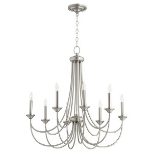 Quorum Lighting Brooks 8-Light Chandelier, Satin Nickel, 8 Bulbs, 28.75 Width, 30 Height - 1 of 1