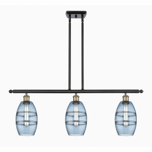 Vaz - 3 Light Stem Hung Island In Industrial Style-8.63 Inches Tall and 36 Inches Wide - 1 of 1