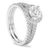 Pompeii3 F/VS 1.50Ct Halo Diamond Engagement Wedding Ring Set 14k Gold Lab Created - 2 of 4