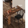 Bar Table and Chairs Set, 3 Piece Bar Table Set with Flip Top Extension and Storage Shelves, Suitable for Small Space Kitchen Apartment - 4 of 4