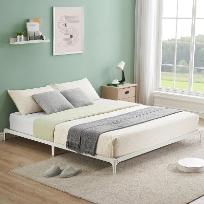 Metal Platform Bed Frame, Noise Free Mattress Foundation with Storage Space, Anti Sliding Heavy Duty Steel Slats, Easy to Assemble