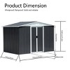 8x6 FT Outdoor Storage Shed with Sloped Roof and Lockable Doors, Weather-Resistant Metal Tool Shed for Backyard or Garden–The Pop Home - 4 of 4
