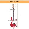 Glarry Electric Bass Guitar Full Size 4 String Rosewood Basswood Fire Style Exquisite Burning Bass ,Red - 3 of 4