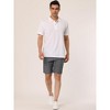 Lars Amadeus Men's Summer Slim Fit Flat Front Plaid Dress Shorts - 3 of 4