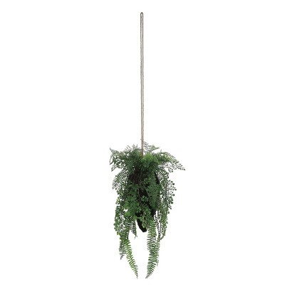 24" x 18.5" Artificial Faux Hanging Fern Plant - 3R Studios