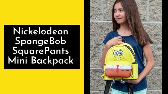 Nickelodeon SpongeBob SquarePants Body Hanging Legs Mini Backpack Yellow, 2 of 9, play video