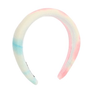 Unique Bargains Women's Elegant Tie-dye Colored Hairband 6.69"x6.10" Pink Blue 1 Pc - 1 of 3