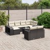 vidaXL Garden Sofa Set Black and cream - Black and cream Glass - 2 of 4
