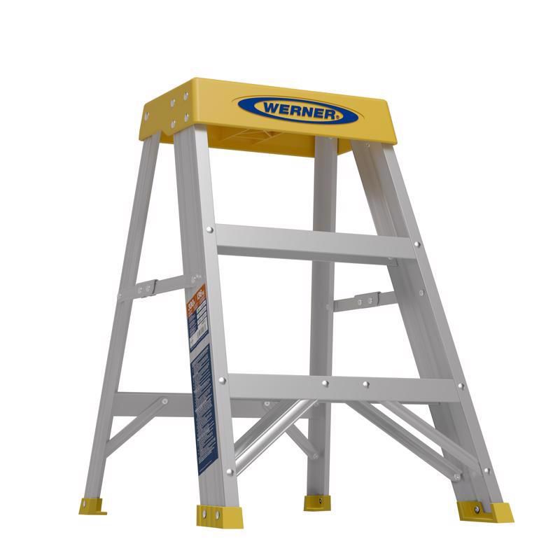 Werner 2 ft. H Aluminum Step Ladder Type IA 300 lb. capacity, 1 of 2
