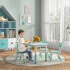 Yinvani Green 5 Piece Toddler Table with 4 Chairs Set - 2 of 4