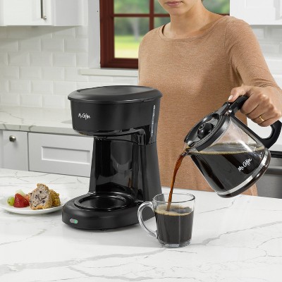 Sleek 12-Cup Black Coffee Maker with Water Filtration System