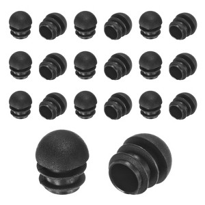 Unique Bargains Spherical Metal Tubing Plastic Hole End Caps for Patio Black - 1 of 4