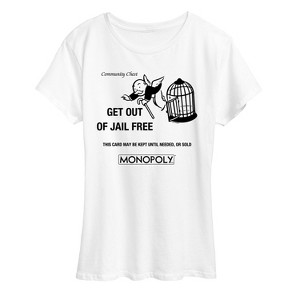 Women's - Monopoly - Get Out Of Jail Free Short Sleeve Graphic T-Shirt - 1 of 4