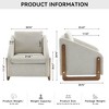 Set of 1 Chenille Fabric Modern Upholstered Armchair with Wooden Side Frame , Accent Leisure Chair with Cushioned Seat and Backrest - 4 of 4