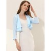INSPIRE CHIC Women's Elegant Open Front Drape 3/4 Sleeve Crop Bolero Shrug - 3 of 4