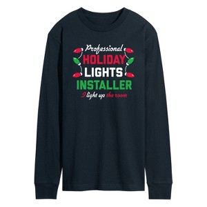 Men's - Instant Message - Holiday Lights Installer Christmas Long Sleeve Graphic T-Shirt - 1 of 4
