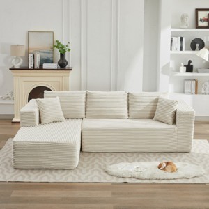 106" L-Shape Cloud Sectional Couch with Left Facing Chaise,Deep Seat Modular Sofa for Living Room - The Pop Home - 1 of 4