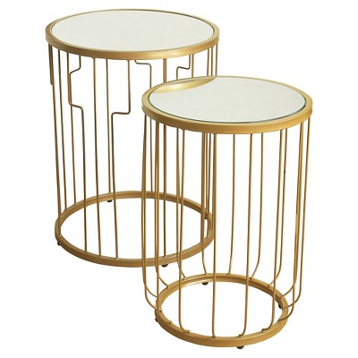 Nesting Tables Gold Mirrored - HomePop