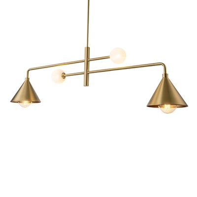 LLHZSY Modern Chandelier Linear Pendant Lights-Gold-50" Wide 4-Light Fixture for Dining Room Kitchen Island Living Room