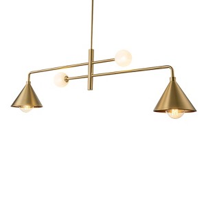 LLHZSY Modern Chandelier Linear Pendant Lights-Gold-50" Wide 4-Light Fixture for Dining Room Kitchen Island Living Room - 1 of 4