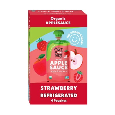 Once Upon A Farm Organic Strawberry Applesauce - 12.8oz/4ct
