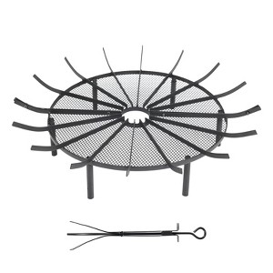 Aoodor Fire Grate Log Grate, Round Spider Wagon Wheel Firewood Grates - 1 of 4