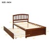 ALEXOUN Solid Wood Twin Size Platform Bed Frame with Trundle and Headboard, No Box Spring Needed,for Teens Boys Girls Bedroom,Room - 3 of 4