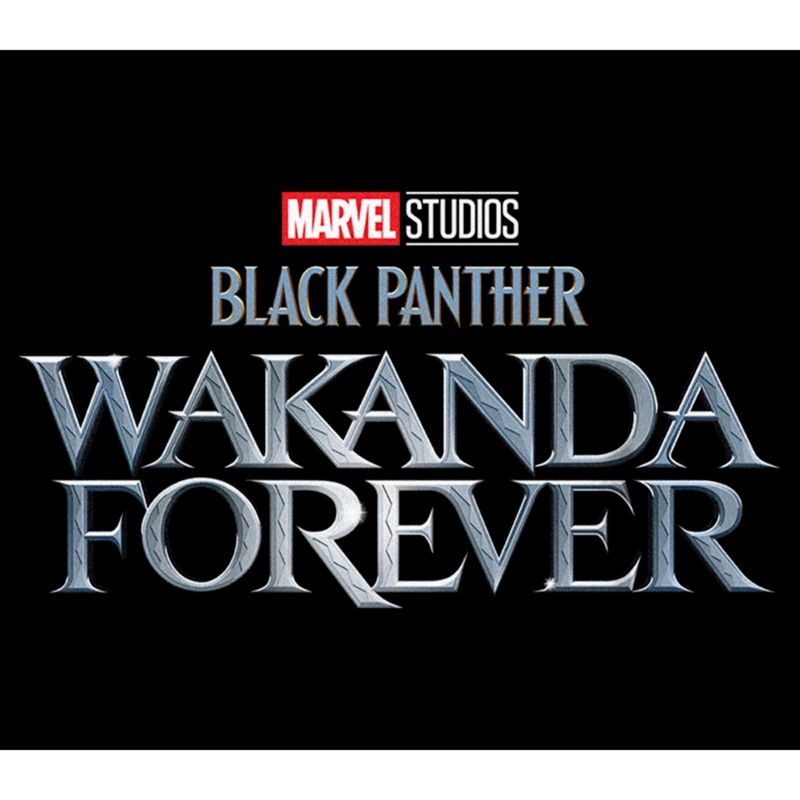 Boy's Black Panther: Wakanda Forever Metallic Movie Logo T-Shirt, 2 of 6