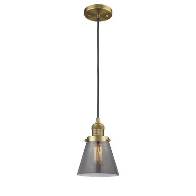 Cone - 1 Light Cord Hung Mini Pendant In Industrial Style-8 Inches Tall and 6 Inches Wide