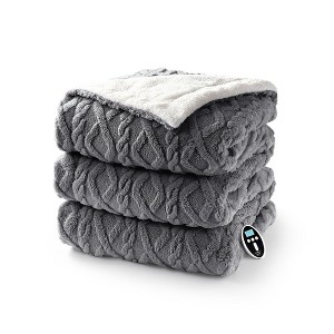 Heating Blanket, Thick Tufted Soft Electric Blanket with Heat and Timer Settings, Machine Washable Heating Blanket, Warm Blanket Gift, House Warming - 1 of 4