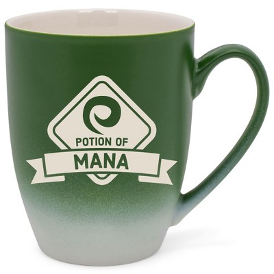 100 North Magic Potion 10 Ounce Green and White Two Toned Ombre, Comfortably Fits Your Hands, Ceramic Tea Coffee Cup Mug, Potion Of Mana
