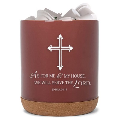 Elanze Designs We Will Serve Red X-Large Cork Bottom, Kitchen Counter, Ceramic Stoneware, Coffee, Tea and Hot Chocolate, Machine Brewing, K Capsule
