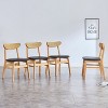 CAVINAS Rubberwood Dining Chair, Upholstered Side Chair with Rattan-Style Design, Small Curved Back, PU Cushion - 3 of 4