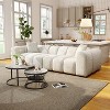SYFERLORY 102.36"Luxury Modern Upholstered Sofa For Living Room, Square Arm and 3 Seater Sofa,No Assembly Needed(Chenille Fabric,White) - 2 of 4