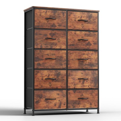 NicBex Dresser for Bedroom,Chest of Drawers with Fabric Bins and Black Metal Handles Design,Fabric Storage Dressers for Bedroom